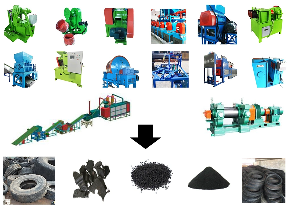 Truck Tire Cutting Recycling Machine Waste Tire Tread Cutting Processing Machinery Tire Shredder